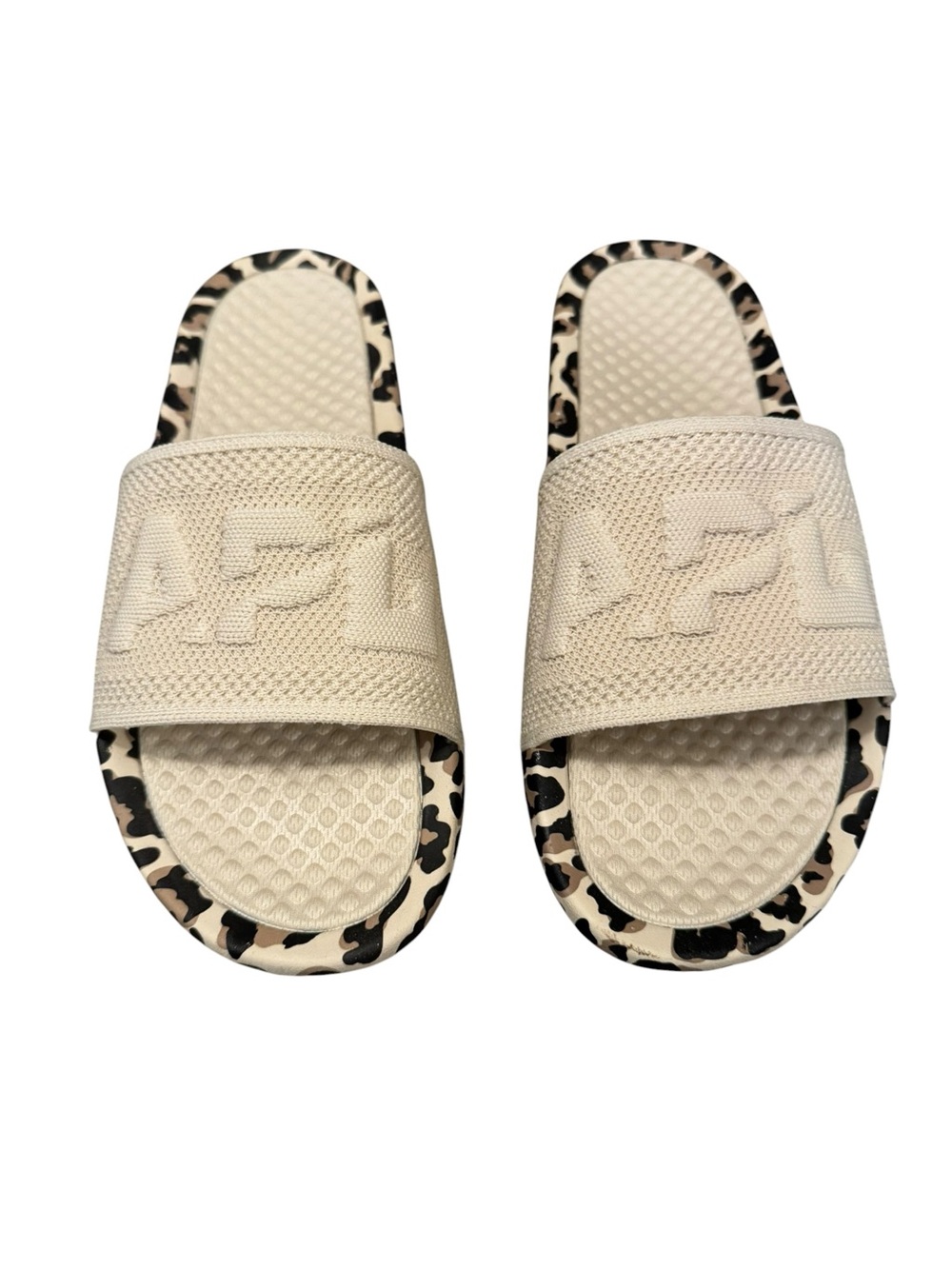 APL Knit Slide Sandals in Parchment/Leopard Men’s Size 11 - Picture 2 of 9